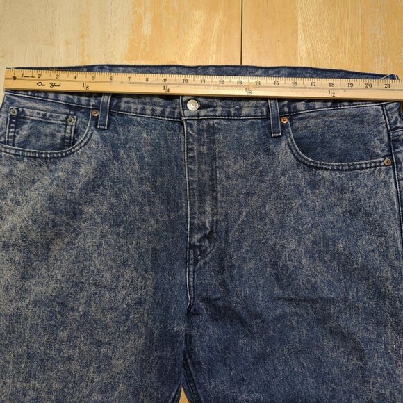 Levis Mens 569 Light Blue Acid Wash Relaxed Straight Fit Jeans W 40 L 30 - Picture 10 of 14